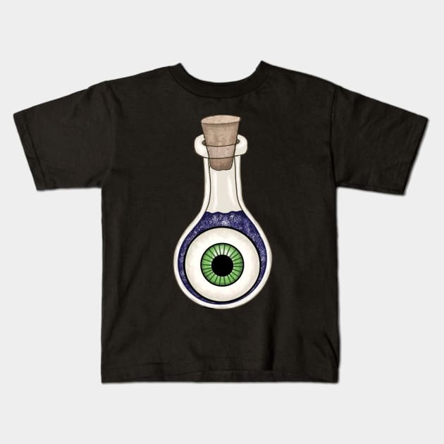 halloween potion with spooky eye Kids T-Shirt by pixspatter